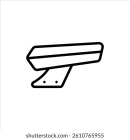 rear wing outline icon. spoiler black line illustration.