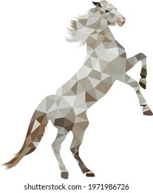 Reared polygonal horse. Stock vector illustration.