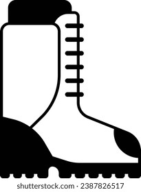 rear-entry ski boots side view Concept, Leather Long Shoes vector icon design, Winter Game Element symbol, Snowboard Equipment Sign, competitive sports activity stock illustration