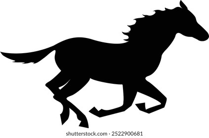 rearing horse black silhouette vector design isolated background