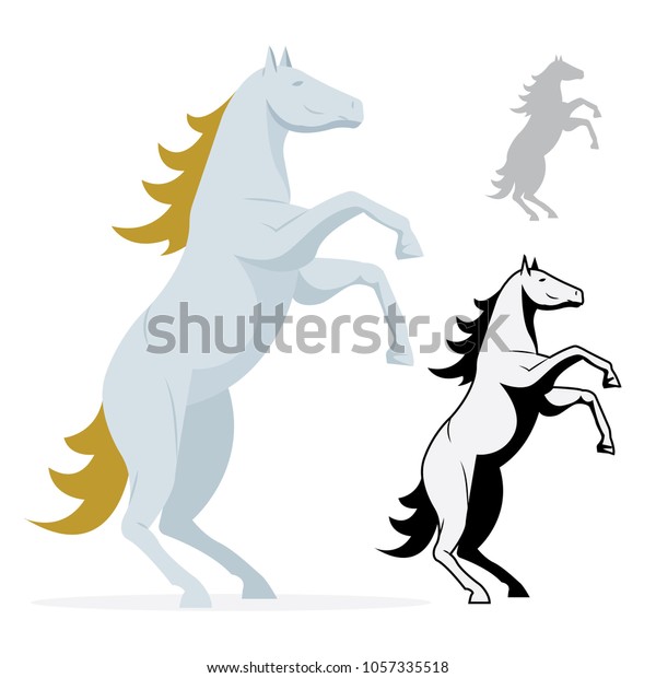 Rearing Horse Different Drawing Styles Rearing Stock Vector Royalty Free 1057335518