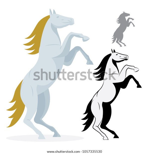 Rearing Horse Different Drawing Styles Rearing Stock Vector Royalty Free 1057335530