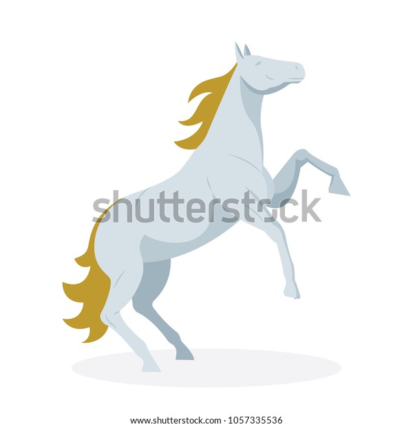 Rearing Horse Flat Drawing Style Rearing Stock Vector Royalty Free 1057335536