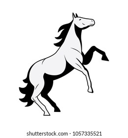 
Rearing up horse hand drawn vector illustration.
Rearing horse silhouette.