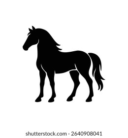 rearing horse silhouette icon logo