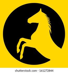 rearing up horse  vector silhouette