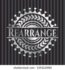 Rearrange silver badge or emblem. Vector Illustration. Mosaic.