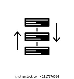 rearrange tasks glyph icon vector isolated on white background