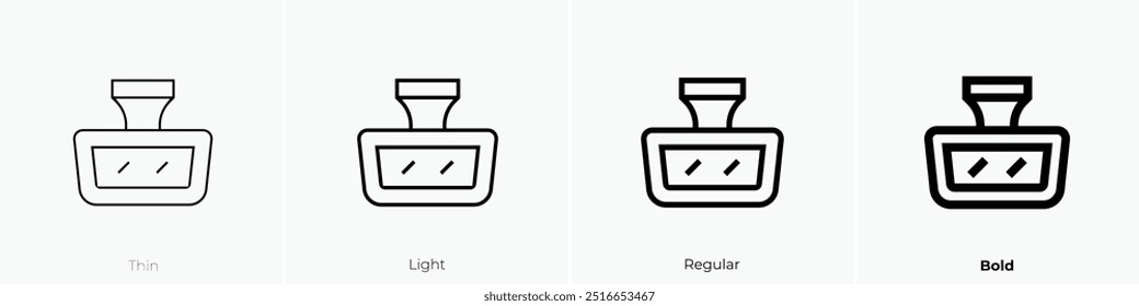rearview icon. Thin, Light Regular And Bold style design isolated on white background