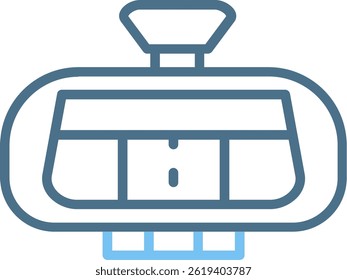 Rearview Line Two Colour Icon