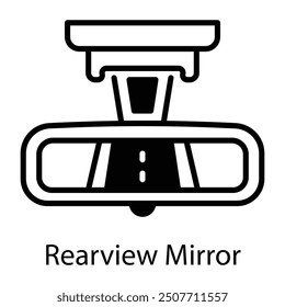 Rearview mirror icon designed in line style 