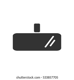 Rearview mirror icon flat. Illustration isolated on white background. Vector grey sign symbol