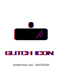 Rearview mirror icon flat. Simple pictogram - Glitch effect. Vector illustration symbol