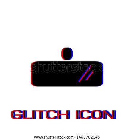 Rearview mirror icon flat. Simple pictogram - Glitch effect. Vector illustration symbol