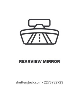 icono de retrovisor. Icono de espejo retrovisor delgado de la colección de inteligencia artificial. Vector de contorno aislado en fondo blanco. El símbolo de espejo retrovisor editable puede ser utilizado web y móvil