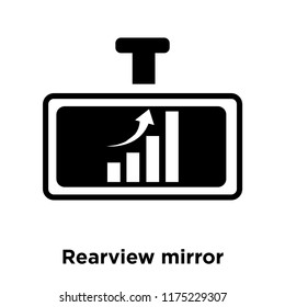 Rearview mirror icon vector isolated on white background, logo concept of Rearview mirror sign on transparent background, filled black symbol