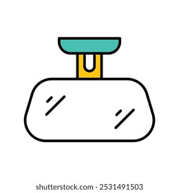 Rearview Mirror icon with white background vector stock illustration