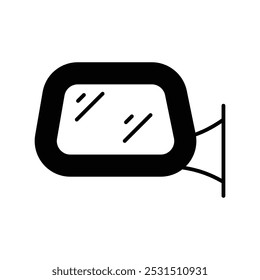 Icono de espejo retrovisor con fondo blanco Vector Ilustración de stock