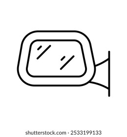 Icono de espejo retrovisor con fondo blanco Vector Ilustración de stock