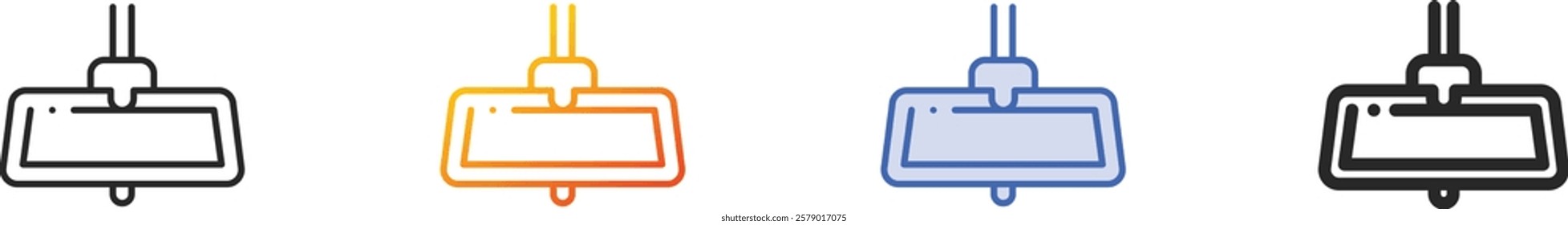 rearview mirror icon.Thin Linear, Gradient, Blue Stroke and bold Style Design Isolated On White Background