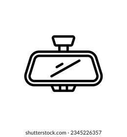 Rearview Mirror Outline Icon Vector Illustration