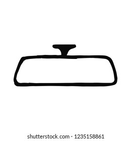 Rearview Mirror Silhouette Vector. Isolated Object.