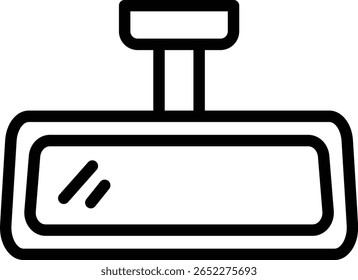 Projeto de ícone de linha de vetor Rearview Mirror