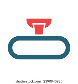 Rearview Vector Glyph Two Color Icon For Personal And Commercial Use.
