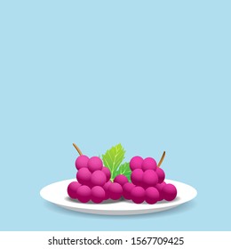 Reaslistic Bunch of Grapes in  Vector Illustration