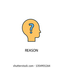 reason concept 2 colored line icon. Simple yellow and blue element illustration. reason concept outline symbol design