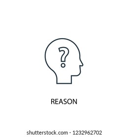 Reason Concept Line Icon. Simple Element Illustration. Reason Concept Outline Symbol Design. Can Be Used For Web And Mobile UI/UX