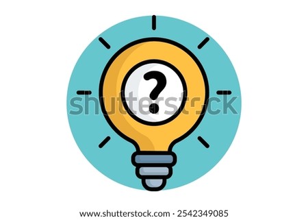 Reason icon. colored outline icon style. light bulb with question mark. icon related to motivation. success elements vector illustration