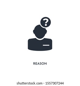reason icon. simple element illustration. isolated trendy filled reason icon on white background. can be used for web, mobile, ui.