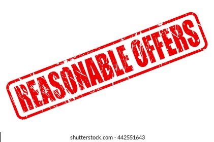 REASONABLE OFFERS RED STAMP TEXT ON WHITE