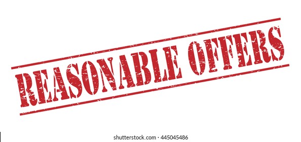 reasonable offers vector stamp on white background