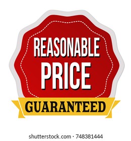 Reasonable price guaranteed label or sticker on white background, vector illustration