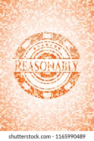 Reasonably abstract orange mosaic emblem