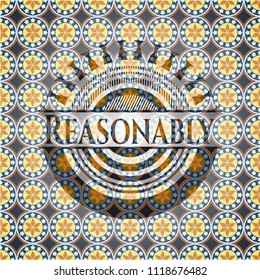 Reasonably arabesque style badge. arabic decoration.
