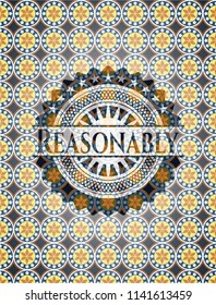 Reasonably arabesque style badge. arabic decoration.