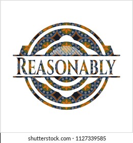 Reasonably arabesque style emblem. arabic decoration.