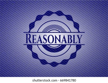 Reasonably badge with jean texture
