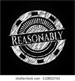 Reasonably chalk emblem written on a blackboard