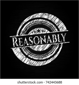 Reasonably chalk emblem written on a blackboard