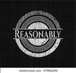 Reasonably chalkboard emblem written on a blackboard