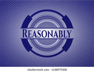 Reasonably emblem with jean high quality background