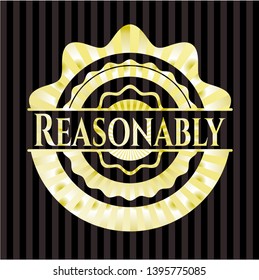 Reasonably gold badge. Vector Illustration. Detailed.