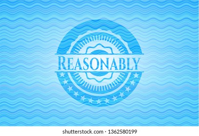Reasonably water badge background.