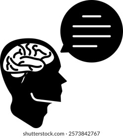 Reasoning Icon - Black Filled Style - Critical Thinking Theme