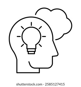 Reasoning icon. Lightbulb Illustration Representing Logical Thought and Deductive Reasoning for Effective Decision-Making and Problem Solving. Vector illustration.