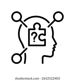 Ilustración vectorial de línea de icono de razonamiento